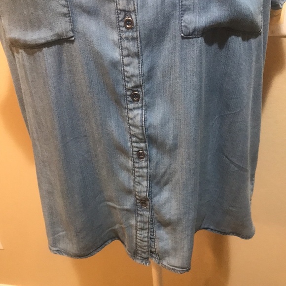 Becool Short Cuffed Sleeved Metal Button Front with Chest Pockets Top-L - Picture 6 of 6